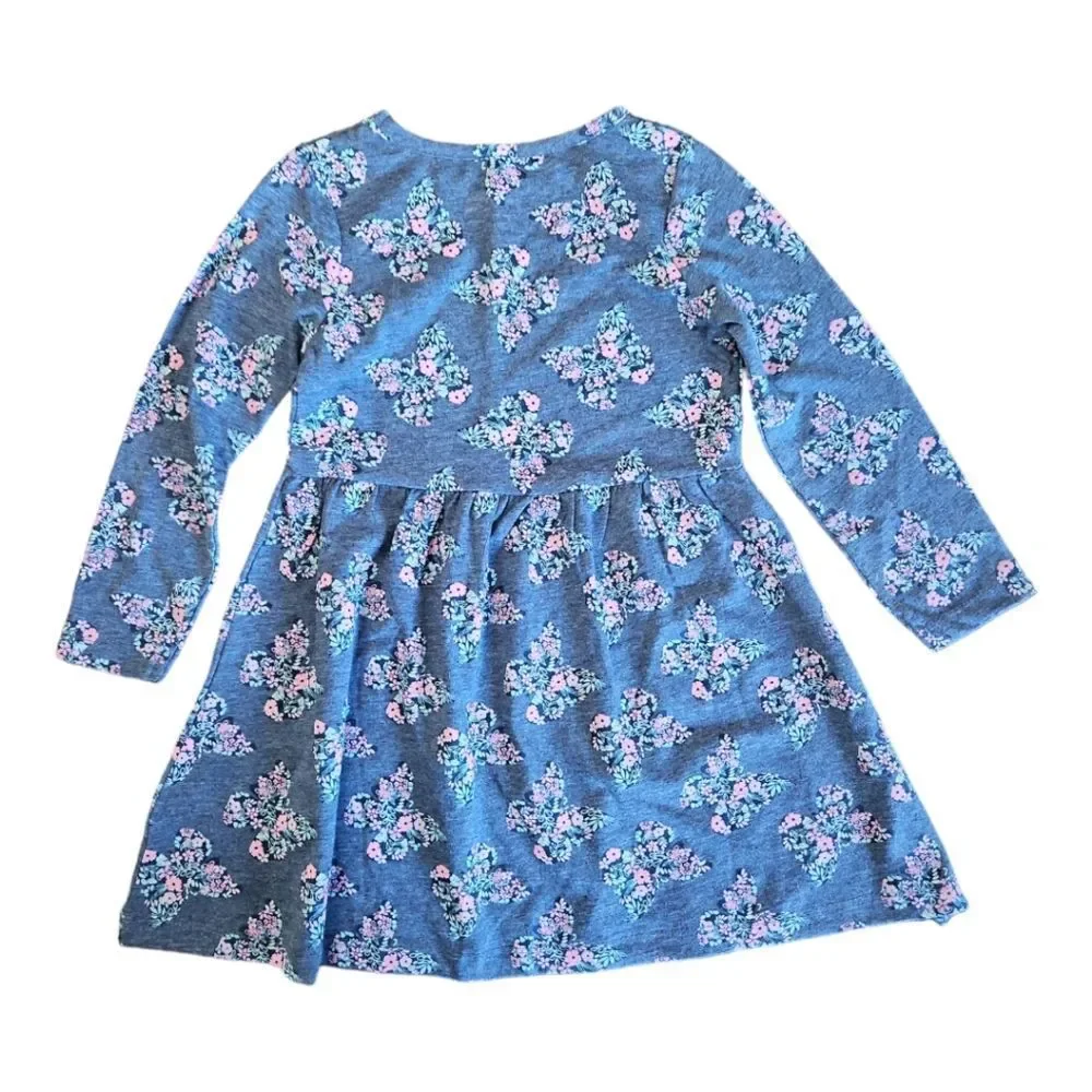 Girls Freestyle Revolution Butterfly Print Long Sleeve Knit Dress NWT Si…